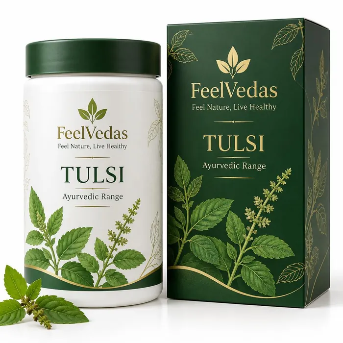 FeelVedas Tulsi packaging concept